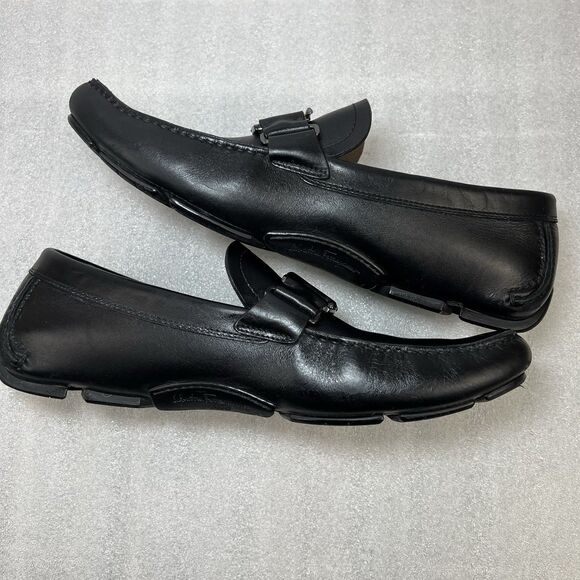 Salvatore Ferragamo PETER SF Logo Black Leather Mens Drivers Loafers Shoes 9.5D main image 10